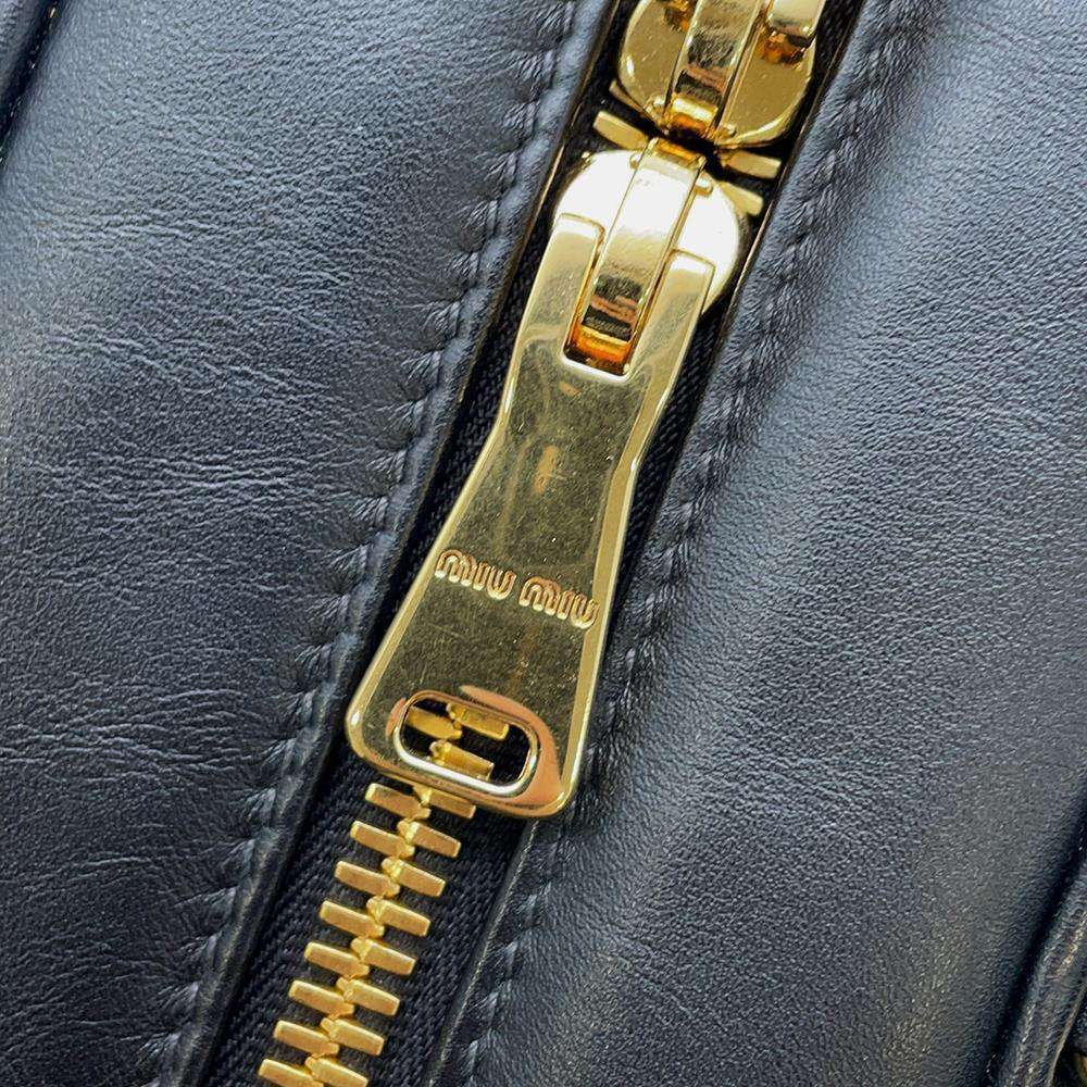 Miu Miu Handbag Arcadi Leather MIUMUU Shoulder Bag Black - Picture 10 of 11